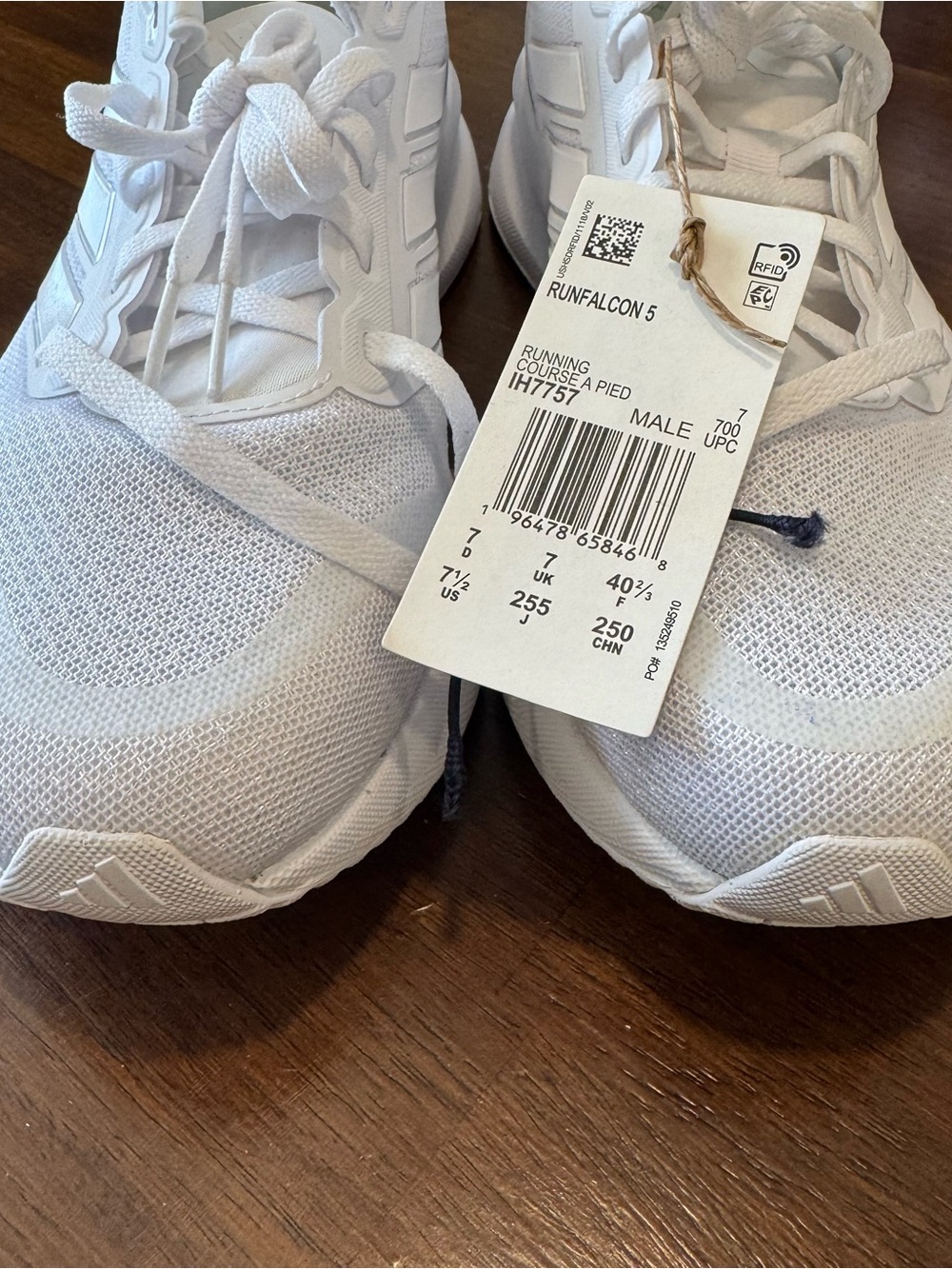 Adidas Men’s Runfalcon 5 White Athletic Running Shoes Sneakers IH7757 Sz 7.5 NWT - Picture 3 of 8